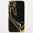 Modern elegant gold swirls on black