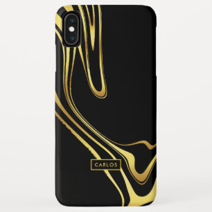 Modern elegant gold swirls on black Case-Mate iPhone case
