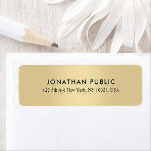 Modern Elegant Gold Template Return Address