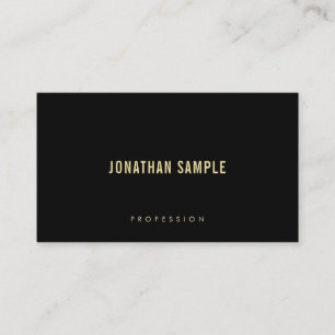 Modern Elegant Gold Text Font Minimal Template Business Card