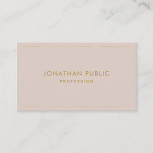 Modern Elegant Gold Text Minimalist Template Business Card