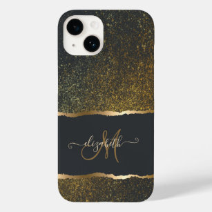 Modern Elegant Gold Touch Monogram Case-Mate iPhone 14 Case