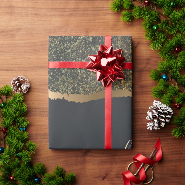 Modern Elegant Gold Touch Monogram Wrapping Paper (Holiday Gift)