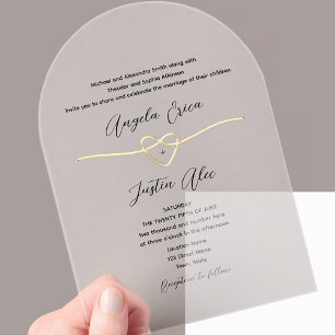 Modern Elegant Gold Wedding Acrylic Invitations