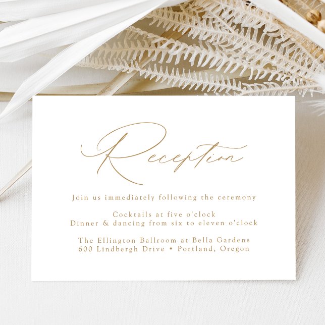 Modern Elegant Gold Wedding Reception Enclosure Card (Creator Uploaded)