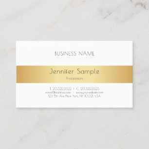 Modern Elegant Gold White Personalised Template Business Card