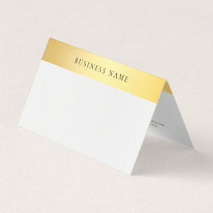 Modern Elegant Gold White Simple Folded Template Business Card