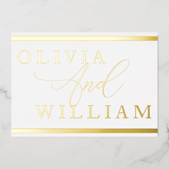 Modern Elegant Golden Foil Wedding (Front)