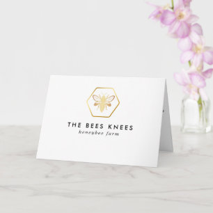 Modern & Elegant Golden Honey Beekeeper Folded Card