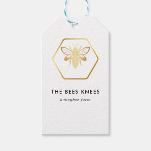 Modern & Elegant Golden Honey Beekeeper Gift Tags