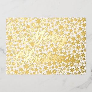 Modern elegant golden snowflakes Merry Christmas