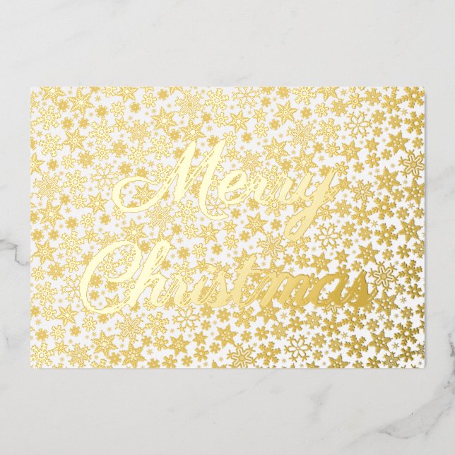 Modern elegant golden snowflakes Merry Christmas (Front)