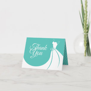 Modern Elegant Gown Bridal Shower Thank You