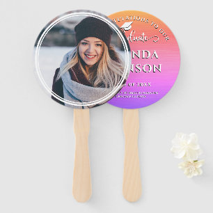Modern Elegant Graduate Photo Chic Hand Fan