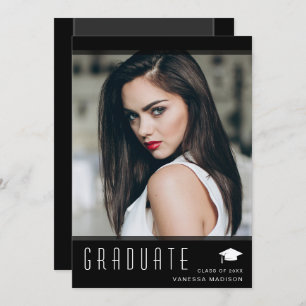 Modern Elegant Graduate Stylish Photo Announcement