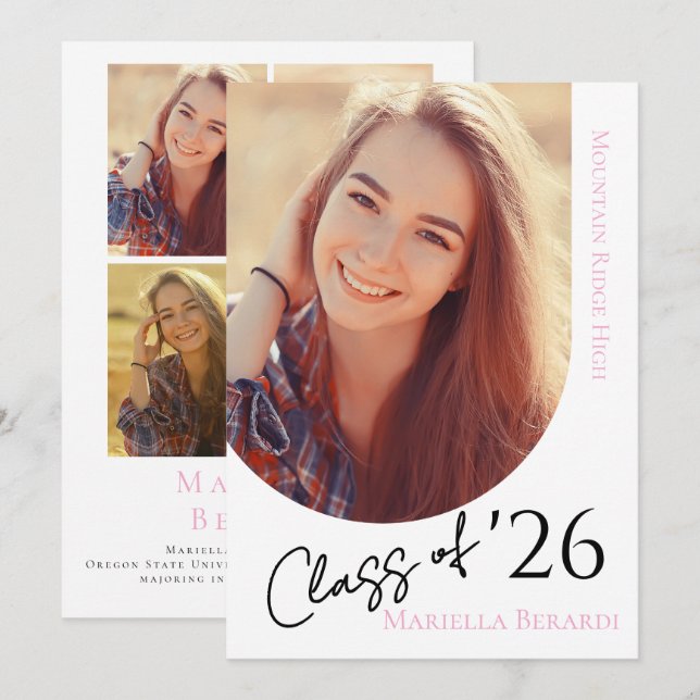 Modern Elegant Graduation Invitation (Front/Back)