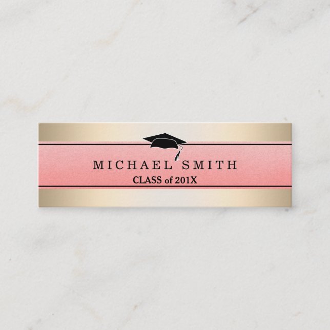 Modern Elegant Graduation Name Card (Front)