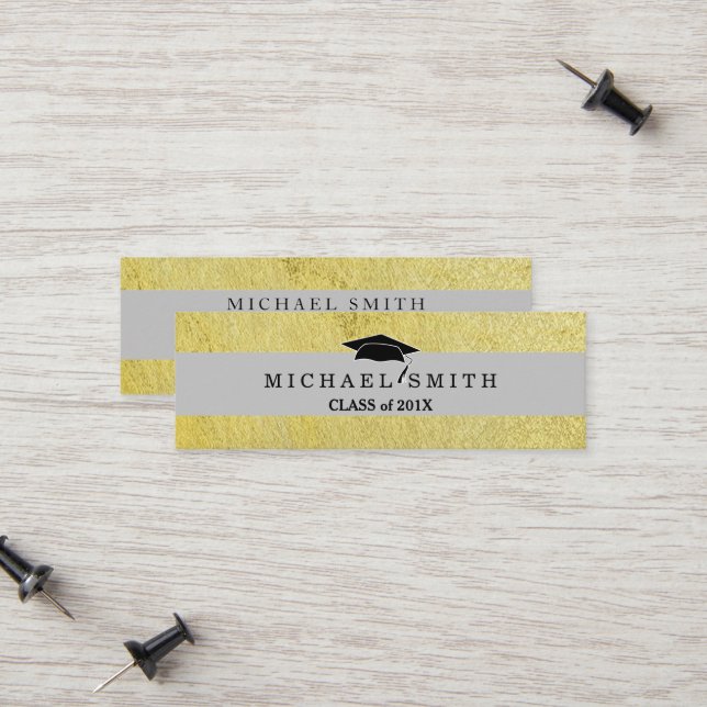Modern Elegant Graduation Name Card (Front/Back In Situ)