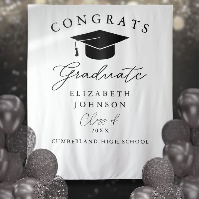 Modern Elegant Graduation Photo Backdrop Tapestry (Modern Elegant Graduation Photo Backdrop)