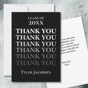Modern Elegant Graduation Thank You Card 
