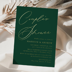 Modern Elegant Green and Gold Couple's Shower