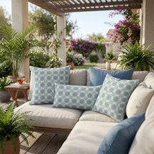 Modern Elegant Green Blue and Grey Floral Pattern