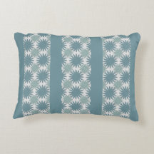 Modern Elegant Green Blue Grey Floral Stripes