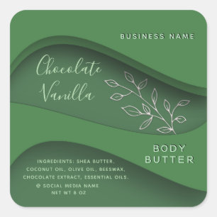 Modern elegant green botanical cosmetics label