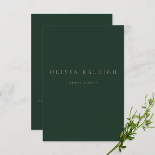 Modern & Elegant Green Bridal Shower Invitation