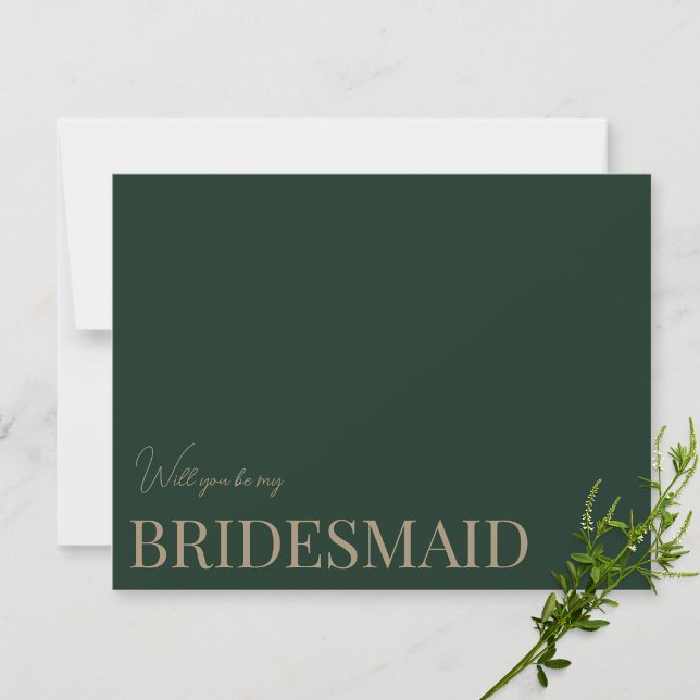 Modern & Elegant Green bridesmaid proposal Card (Creator Uploaded)