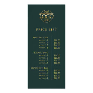 Modern Elegant Green Business Logo Menu Price List