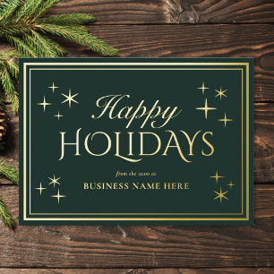 Modern Elegant Green Happy Holidays Business
