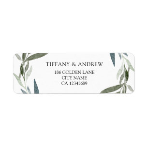 Modern Elegant Green Leaf Wreath Wedding