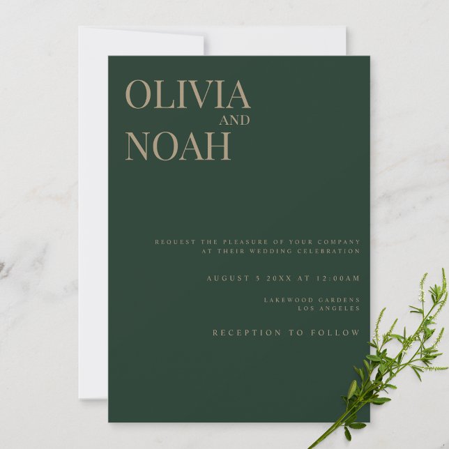 Modern & Elegant Green Wedding Invitation Card (Creator Uploaded)