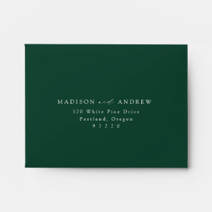 Modern Elegant Green Wedding RSVP Envelope