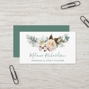 Modern Elegant Greenery Botanical Floral Green Business Card
