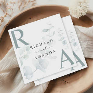 Modern Elegant Greenery Minimalist Wedding Napkin