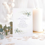 Modern Elegant Greenery Rehearsal Dinner Invitation<br><div class="desc">Romantic calligraphy and elegant watercolor greenery rehearsal dinner invitation</div>