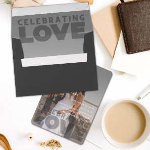Modern Elegant Grey Bold Calligraphy Envelope