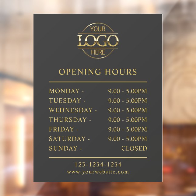 Modern Elegant Grey Gold | Business Opening Hours (Sheet 2)