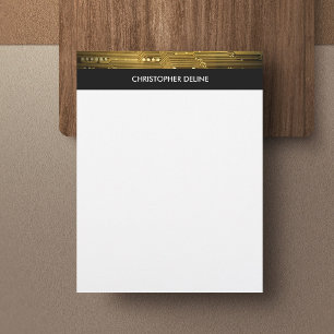 Modern Elegant Grey Gold Circuit Board Stripes