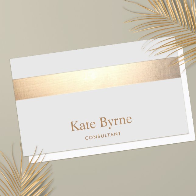 Modern Elegant Grey Gold Stripe Business Card (Creator Uploaded)