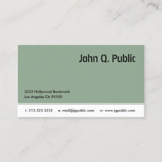 Modern Elegant Grey Green Business Card