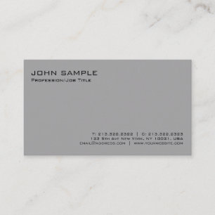 Modern Elegant Grey Professional Minimalist Plain Business Card