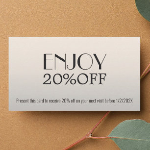 Modern Elegant Grey White Bold Coupon Beauty
