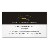 Modern Elegant Grey White Scissor Hair Stylist