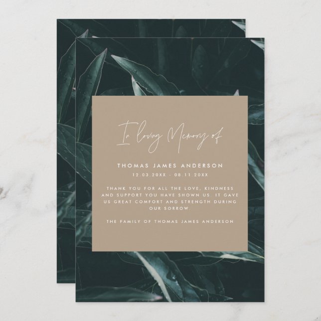 Modern elegant grief rememberance poem (Front/Back)