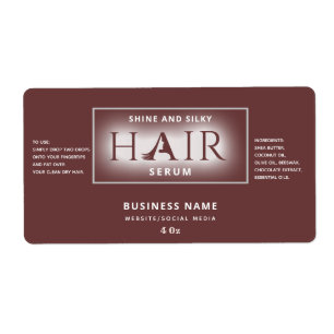 Modern elegant hair serum label