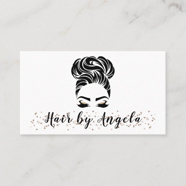  Modern Elegant Hair Stylist Business Card (Front)