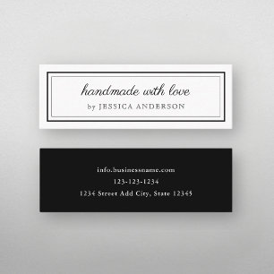 Modern Elegant Handmade with Love Product Logo Mini Business Card